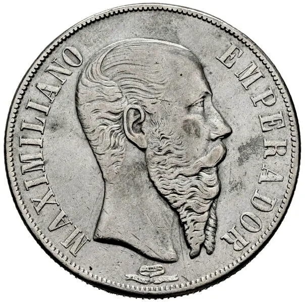 Empire of Maximilian * 1 Peso Silver * 1867 Mo-M * Mexico City Mint Scarce!