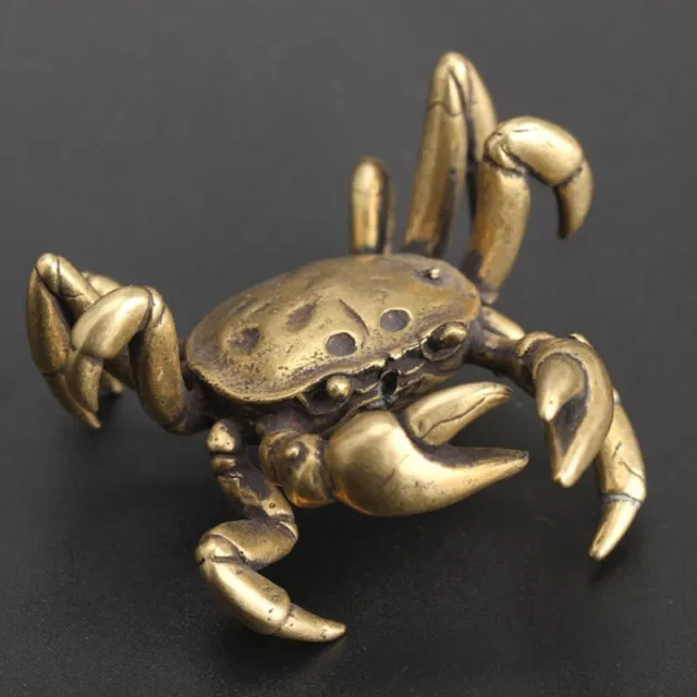 Décor artistique miniature délicat cuivre crabe fait main pour thème océaniq