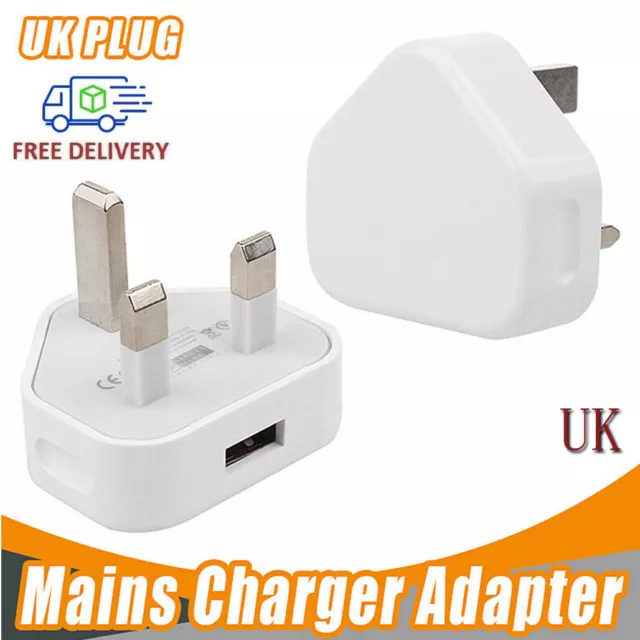 5V 1A 3Pin USB Plug Charger Wall Chargers UK Power Adapter For iPhone Samsung rt