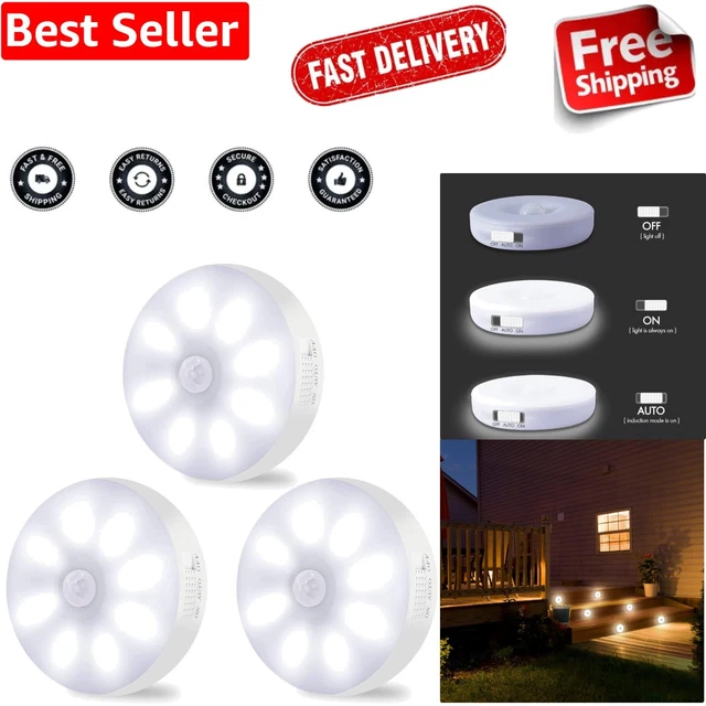 MOTION SENSOR LIGHTS Indoor Rechargeable Wireless Wall Light LED Stair ...