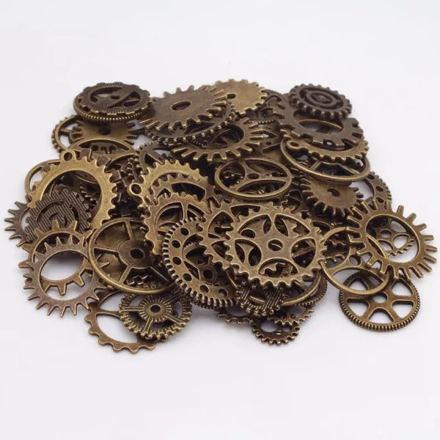 100 Gram DIY Antique Metal Steampunk Gears Charms Clock Wheel Jewelry Accessory