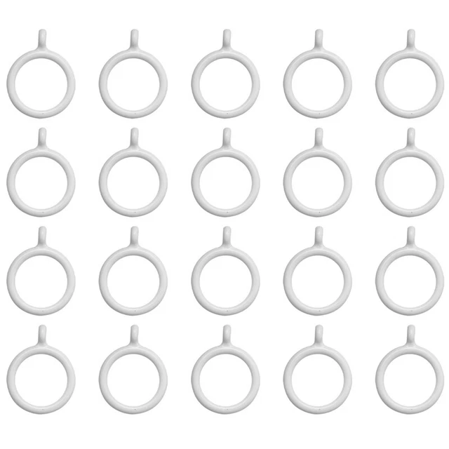 20 anelli interni per tende in plastica da 25 mm E2O4