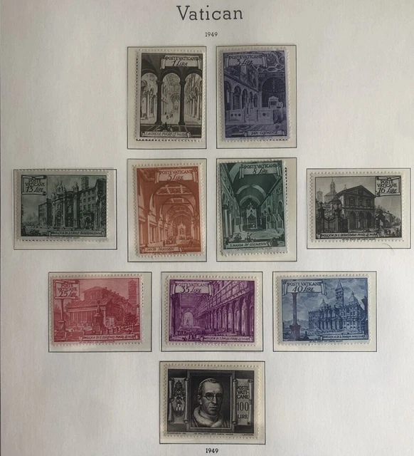 Vatican Scott# 122-131 year 1949 MH Scott=44
