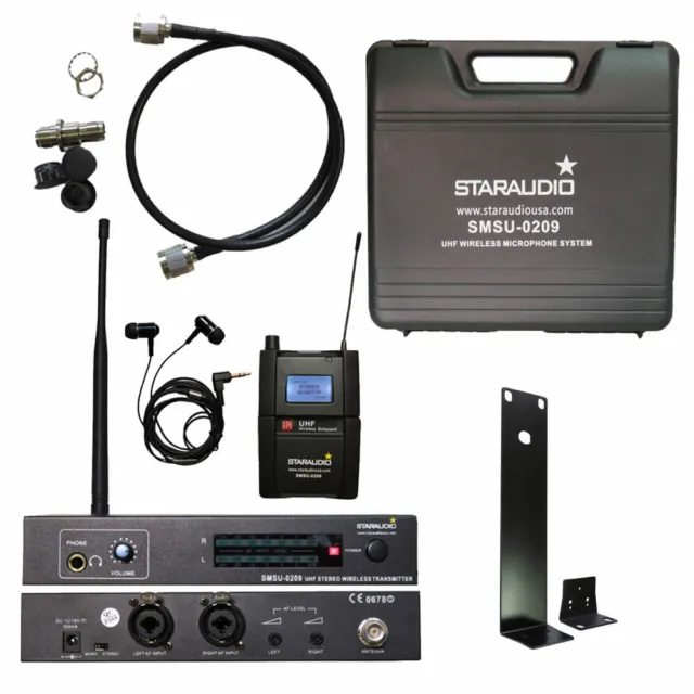 UHF Wireless Monitor Microphone System Wireless In-Ear Headset Headphone Stereo