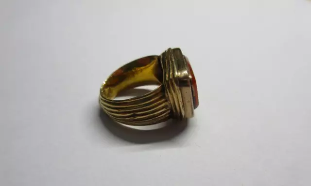 Antique Georgian, Early Victorian SOLID 18ct GOLD & CARNELIAN AGATE CHILDS RING 3
