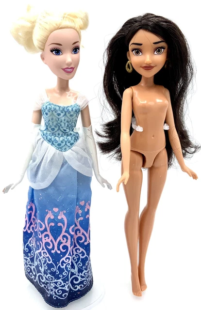 DISNEY PRINCESS ROYAL SHIMMER CINDERELLA Doll Dressed & Elena Nude ...