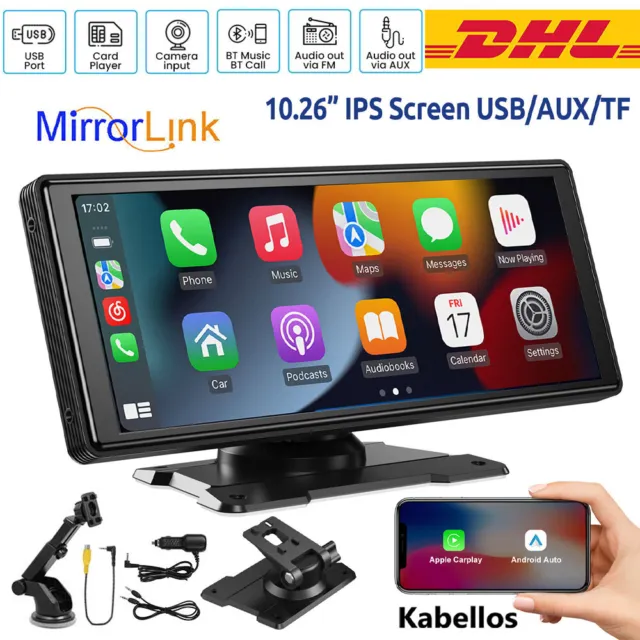 Tragbarer Touchscreen Wireless Apple Carplay Android Auto Desktop Monitor Link