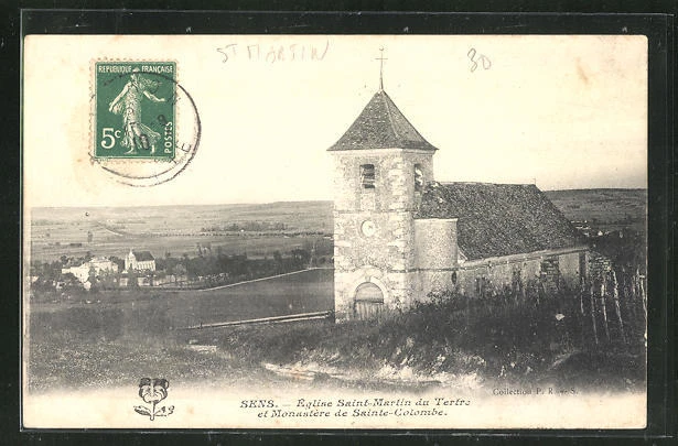 CPA Sens, Church of Saint-Martin du Tertre and Monastery of Sainte-Colombe 1910