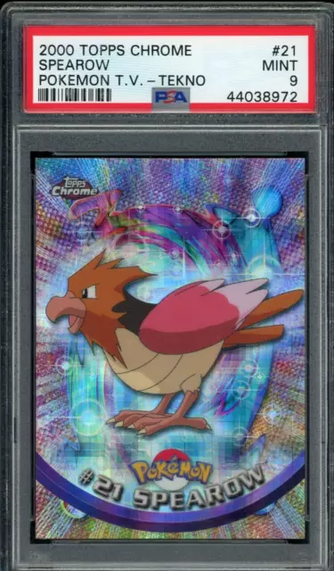 PSA 9 MINT TEKNO Spearow #21 (Topps Chrome Series 1) Holo Pokemon Card PSA 9 MINT TEKNO Spearow #21 (Topps Chrome Series 1) Holo Pokemon Card