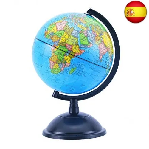 Exerz 20cm Globo Terráqueo - Mapa Español - Educativo Globo Girable Decoración d
