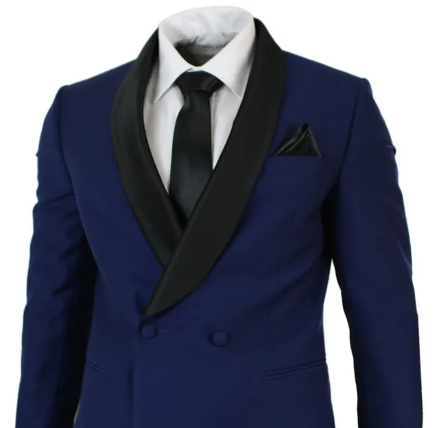 Abiti blu uomo designer matrimonio cena festa abbigliamento smoking (cappotto + pantaloni) Regno Unito