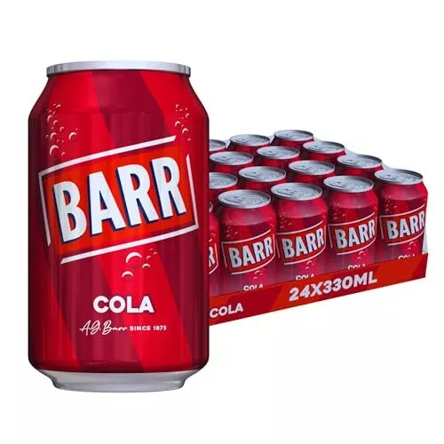 BARR since 1875, 24 Pack Classic Cola, Low Sugar Fizzy Drink - 24 x 330 ml Cans