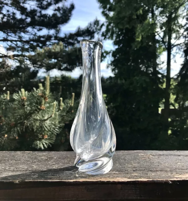 Vintage EDEL Vase Glasvase Glaskunst Kristallglas signiert St. Louis schön