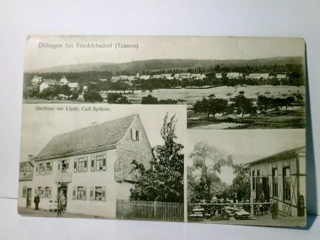 Dillingen bei Friedrichsdorf ( Taunus ). Alte Ansichtskarte / Postkarte s/w, gel