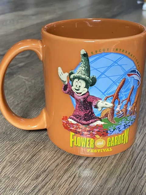 Disney 2015 Epcot Flower & Garden Fantasia Orange Ceramic Coffee Mug
