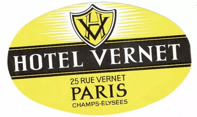 HOTEL VERNET luggage DECO label (PARIS)