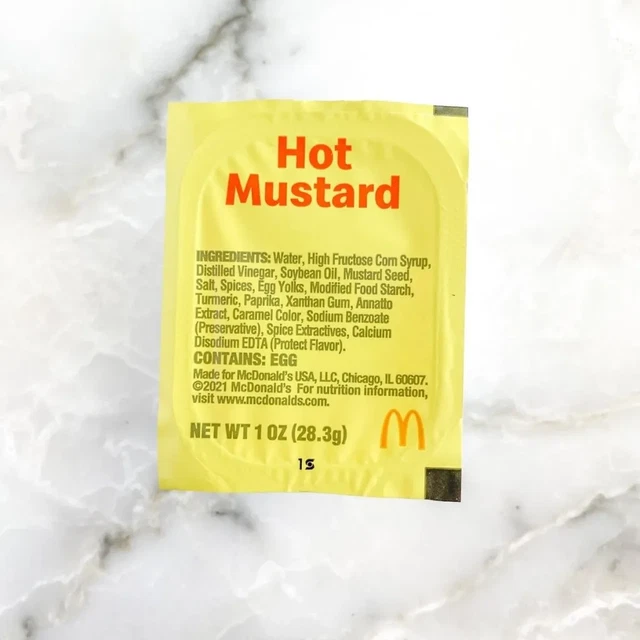 25 MCDONALD'S HOT MUSTARD Sauce Packets Dipping Sauce 33.99 PicClick