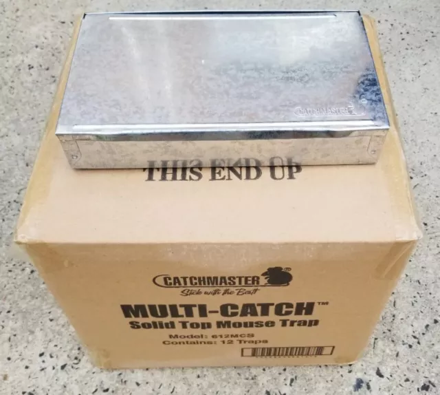 Catchmaster Multi Catch Solid Top Lid Tincats 12 Mouse Traps 612MCS
