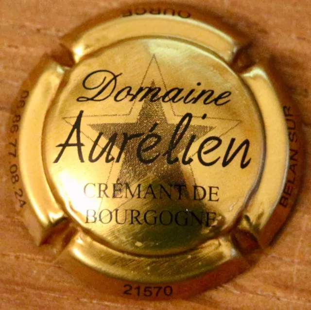 Plaque De Muselet Crémant De Bourgogne Domaine Aurélien