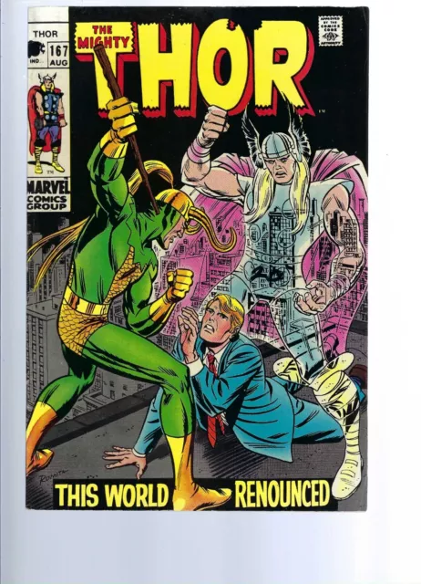 Thor 167  - F Vf - Loki   -  Stan Lee  Jack Kirby   -  Silver Age Marvel Comics