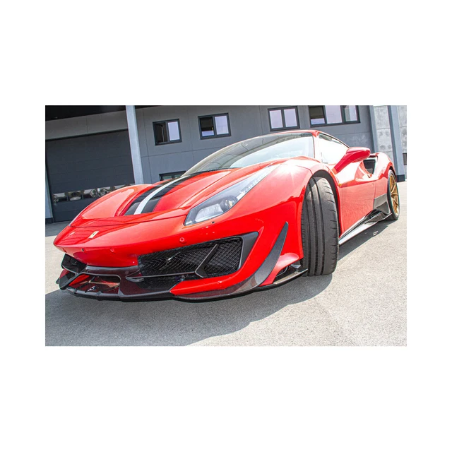 Capristo Ferrari 488 Pista Carbon Fiber Front Spoiler with Side Wings