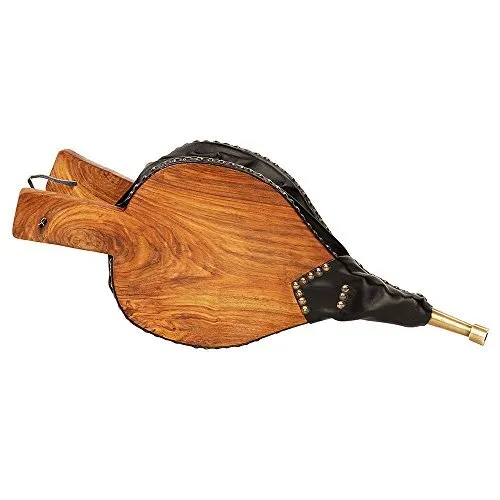 Lodge Fireplace Bellows, Natural Wood, Black and Brass