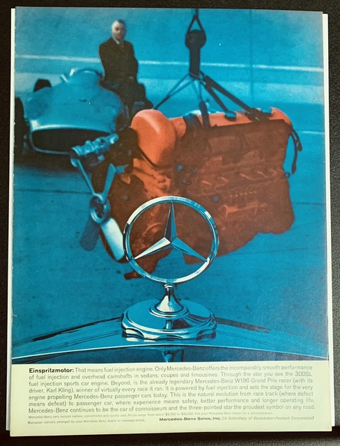 1961 Mercedes Benz Advertisement Ad Original Vintage Fuel Injection Engine