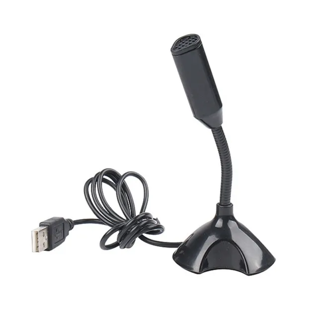 2X(USB Laptop Microphone Voice Mic High Sensitivity Mini Speech Mic Stand