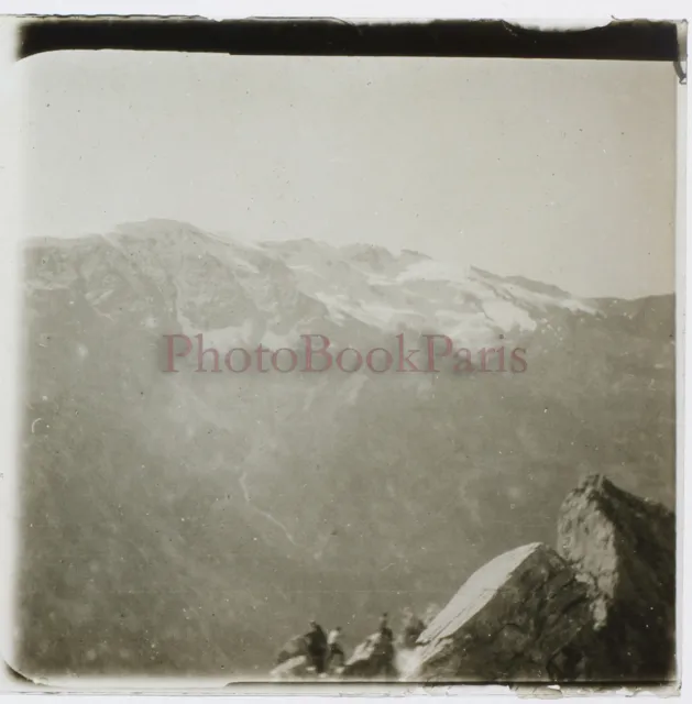 FRANCE Mont Buet Montagne 1928 Photo Stereo Glass Plate Vintage  