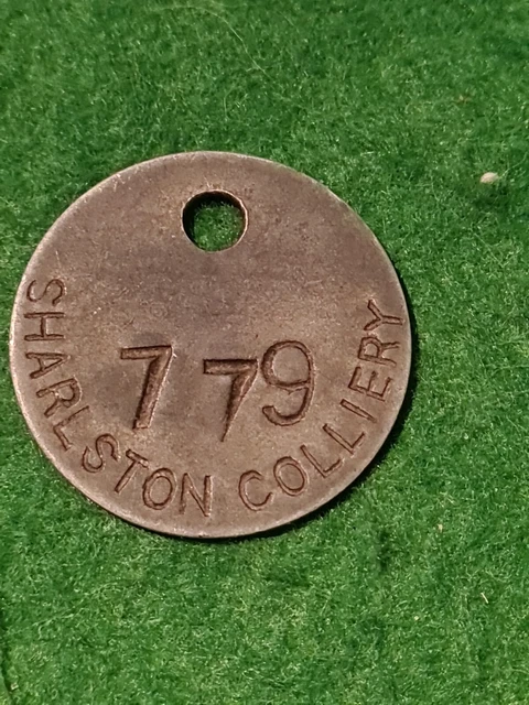 SHARLSTON Colliery Pit Check Tally Stamped 779 Yorkshire  Zinc(3 For £3 P&P)