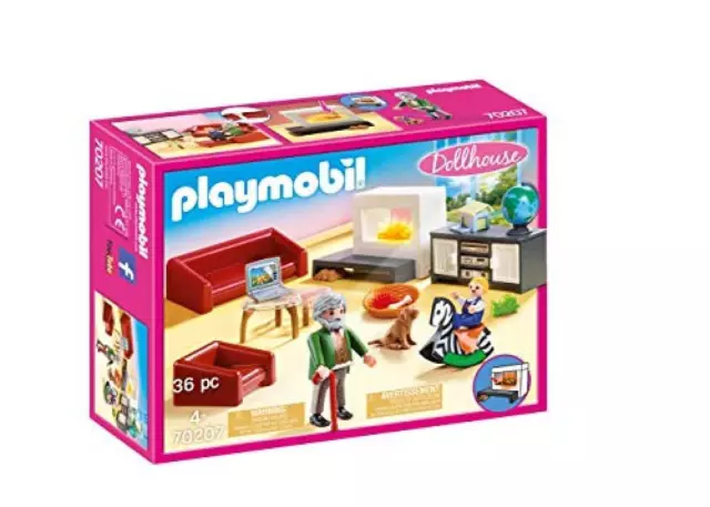 (TG. taglia unica) Playmobil Dollhouse 70207 - Soggiorno Con Camino, dai 4 anni