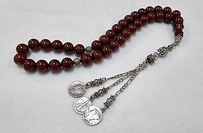 HQ Handmade Sandalous Bakelite Islamic Prayer Rosary 35 Beads Tasbih #MTH012 7