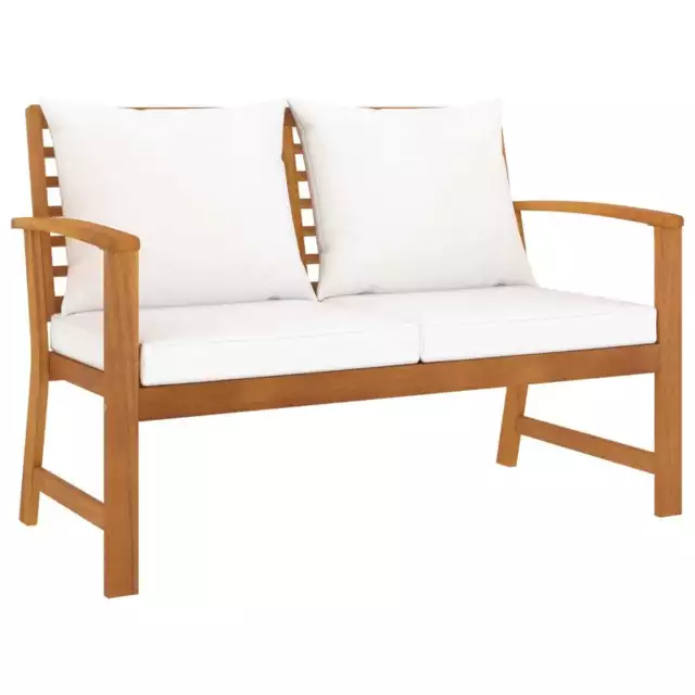 Banc de jardin avec coussin crÃ¨me 120 cm Bois solide d'acacia