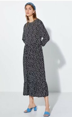 Zara Black White Polka Dot Print Spotty THAT DRESS Size M Dress Soldout Rare
