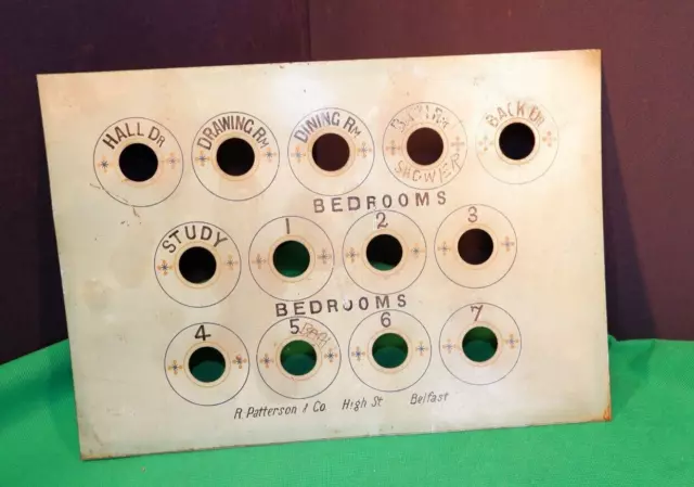Vintage Servants Bell Indicator Plate