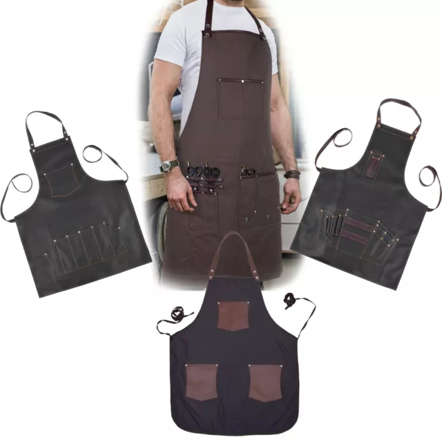 New Professional Black Leather Hairdressing Barber Apron Cape Barber Hairstylist