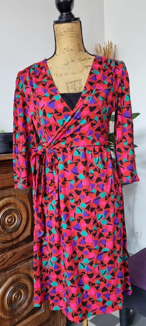 Robe Bordeaux Avec Foulard Taille XL (40/42) Envie Collection - Neuve Sans étiquettes