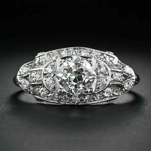 2.61 Ct Round Cut Lab-Created Diamond Affordable Victorian Vintage 1920's Rings