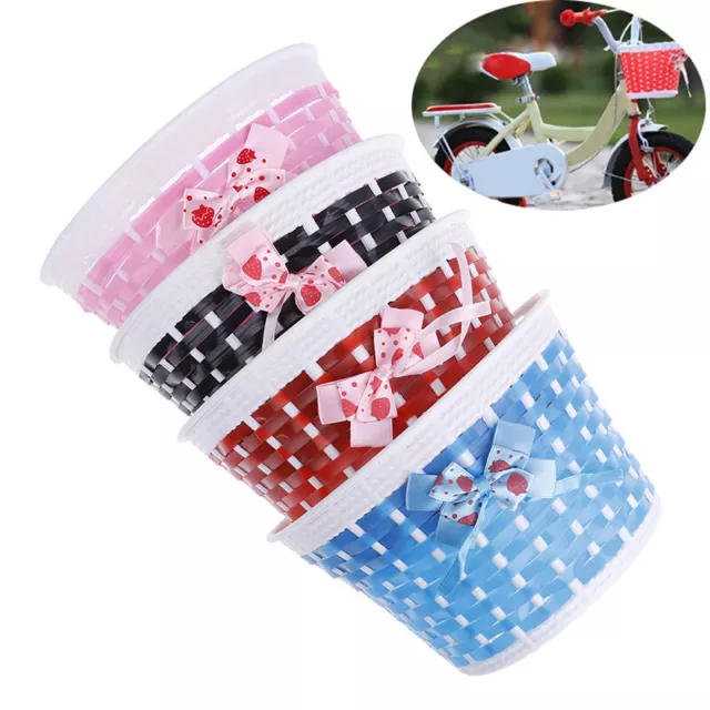 Bicycle Basket Front Bag Bike Bowknot Front Basket For Children Girl cycl'UKMFF