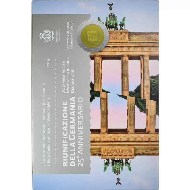 [#1280409] San Marino, 2 Euro, réunification de l'Allemagne, 2015, Rome, FDC, ST