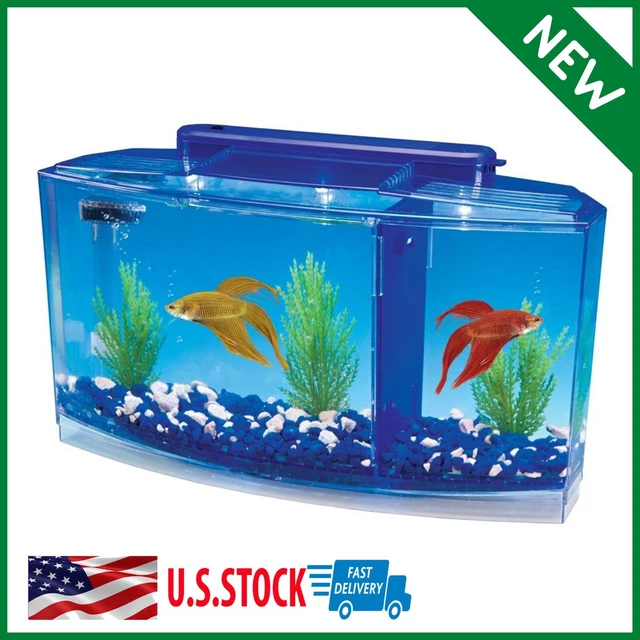 Fish Tank Deluxe Triple Betta Bow Aquarium Tank Divider With Filtration System