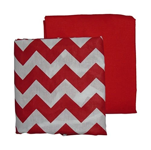 Baby Doll Bedding Chevron Round Crib Sheet Set Red 2 Piece