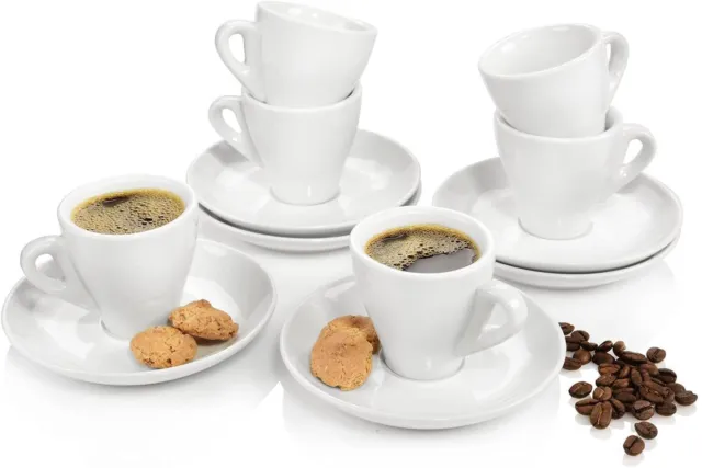 Klassisches Espressotassen Set Moccatassen + Untertassen f. 2, 4 oder 6 Personen