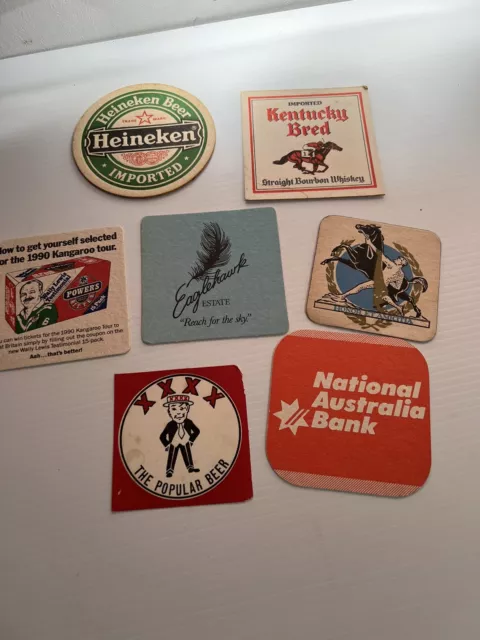 # COASTERS Collectable Pub Beer Drink Bar Brewery XXXX VINTAGE Smokes Bank(8)