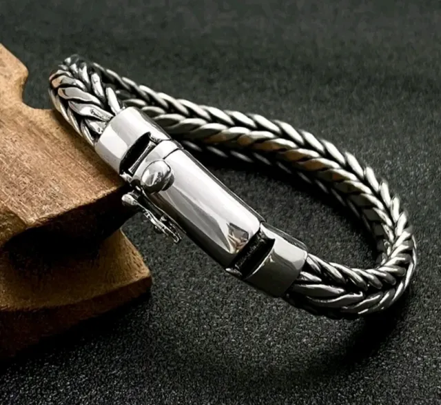 BALI Hand WEAVED Solid Stainless Steel Chain Bracelet