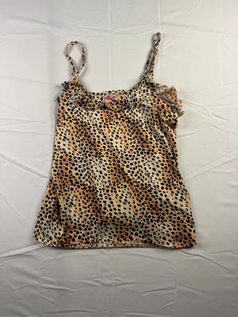 Betsey Johnson Tank Top Womens Size Medium Animal Print Cheetah Sleeveless