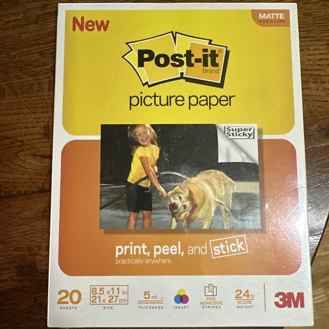 NUEVO 20 POST-IT 8.5""x 11"" Mate No Glare IMPRESIÓN, PEEL, PAPEL IMAGEN PALILLO SP851120