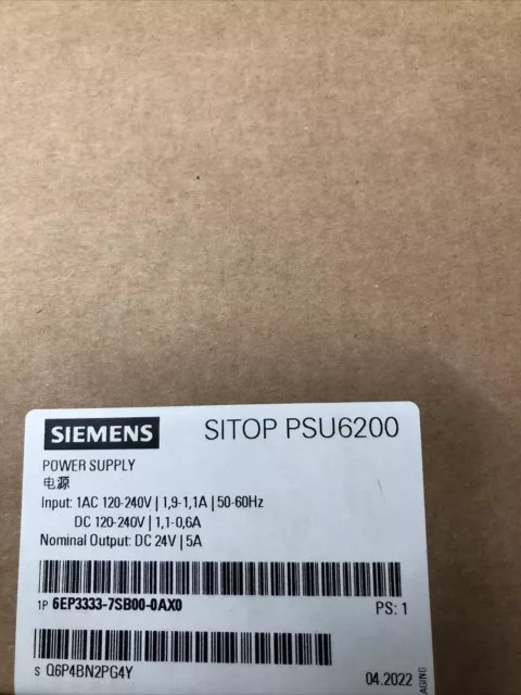 NEW SIEMENS PSU6200 6EP3333-7SB00-0AX0 120-240V 50/60Hz 24VDC power supply