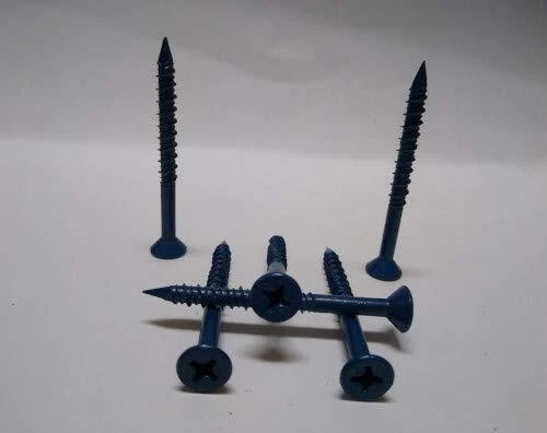 3/16X1 3/4 Phillips Flat Concrete Screw No Drill Bit Blue Perma Seal (Pack Qty