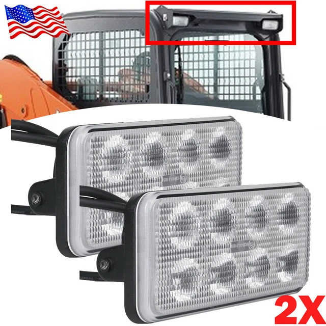2PCS V0511-53510 LED Headlight for Kubota Skid Steer SVL65-2 SVL75 SVL90 TL790